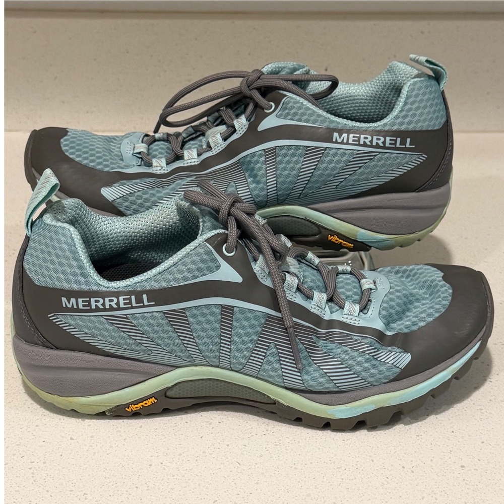 Merrell Siren Edge Q2 Grey Aqua Hiking Trail Shoes J98266 Womens 8.5